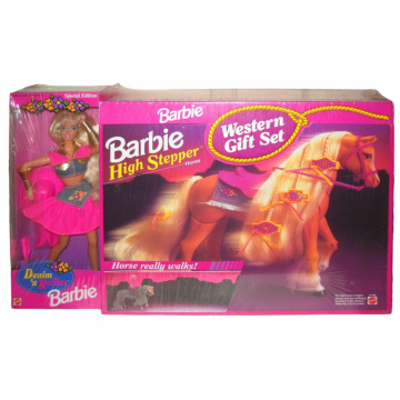 Barbie Denim 'N Ruffles Western Stepper Horse Gift Set