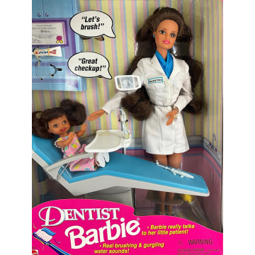 Dentist Barbie Brunette Doll with Brunette Kelly