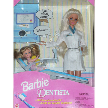 Dentista Barbie blonde Doll with blonde Kelly (Spanish)