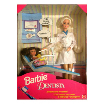 Dentista Barbie blonde Doll with brunette Kelly (Spanish)