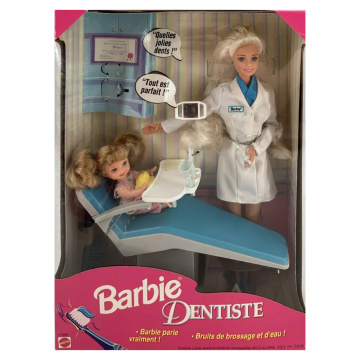 Dentiste Barbie blonde Doll with blonde Kelly doll (french)