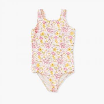 Girls Barbie® Floral One-Piece Swimsuit (Kids)