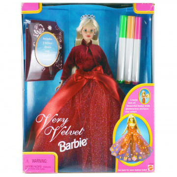 Very Velvet Barbie Doll (blonde, red)