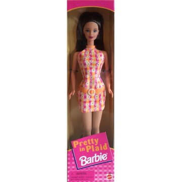 Pretty in Plaid Barbie Doll (orange - pink)