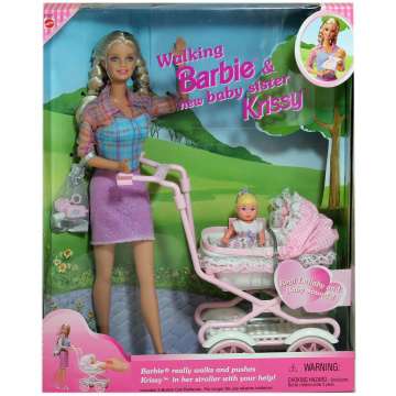 Walking Barbie & new baby sister Krissy (blonde)