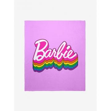 Barbie Rainbow Pride Logo Throw Blanket