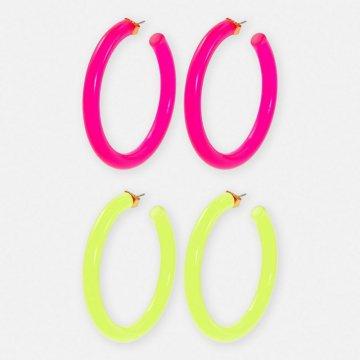 2pk Barbie The Movie Neon Hoop Earrings