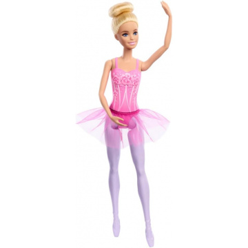 Barbie Articulated Blonde Ballet Dancer Doll with Pink Tutu and Bow