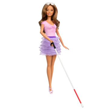 Muñeca Barbie Fashionistas, muñeca Barbie invidente en asociación con la Fundación Estadounidense para Ciegos
