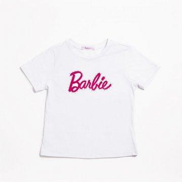 Camiseta niña manga corta estampada Barbie