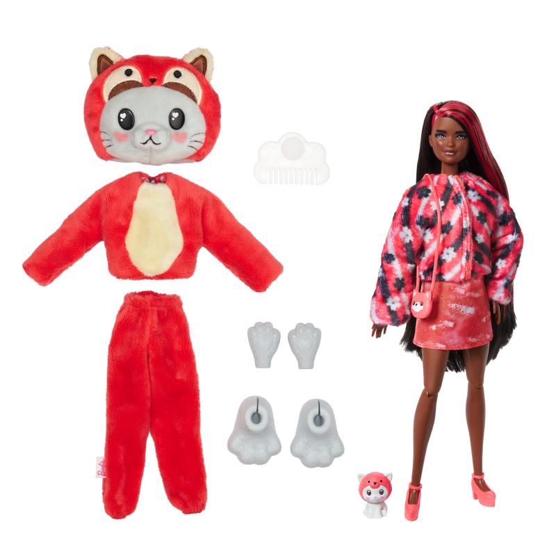 Barbie Cutie Reveal Series Doll Kitten In A Plush Red Panda Costume