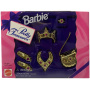 Barbie Pretty Treasures Gold Crown, shoes and accessories