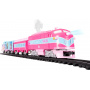 Lionel Mattel Barbie Battery O Gauge Toy Train Set with Remote, Locomotive, Train Cars, & Track with Authentic Train Sounds, Lights, & Water Vapor Smoke Effects