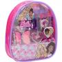 Barbie - Townley Girl Backpack Cosmetic Makeup Gift Bag Set Includes Lip Goss, Hair Accessories and Printed PVC Back-Pack for Kids Toddler Girls