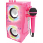 Lexibook Mattel Barbie Portable Bluetooth Speaker with Microphone, Karaoke, Light Effects, Wireless, USB, SD Card, Rechargeable Battery, Pink