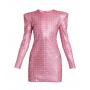 Balmain x Barbie Monogram Strass Embellished Mini Dress