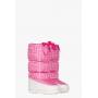 Balmain x Barbie Quilted nylon Toundra after-ski boots with pink and white Balmain monogram print