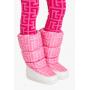 Balmain x Barbie Quilted nylon Toundra after-ski boots with pink and white Balmain monogram print