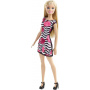 Barbie Pink-Tastic Doll, Rose Art On Black & White Stripes Dress