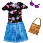 Barbie Clothes - Floral Top and Denim Shorts