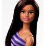 Barbie Doll wearing purple striped dress