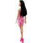 Barbie Doll with striped dress (brunette)