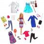 Barbie® Dream Careers™ Doll, Clothes & Accessories Assortment, 11.5-inch Barbie® Doll with 6 Career Outfits that Combine for a Scientist or Doctor, Chef, Builder, Musician, Pilot & Tennis Player