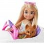 Barbie® Club Chelsea™ Doll (6-inch Blonde) with Open-Top Unicorn Car & Sticker Sheet