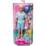 Blonde Ken Doll With Swim Trunks And Beach-themed Accessories