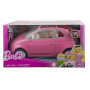 Barbie Doll and Vehicle pink Fiat 500 playset