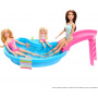 Barbie Doll And Pool Playset, Brunette With Pool, Slide, Towel And Drink Accessories