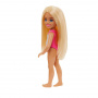 Barbie Chelsea Small Doll With Beach Swimsuit, Stripes & Floral Print, Blonde Hair & Blue Eyes