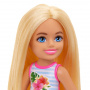 Barbie Chelsea Small Doll With Beach Swimsuit, Stripes & Floral Print, Blonde Hair & Blue Eyes