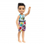 Barbie Chelsea Small Doll With Beach Swimsuit, Toucan & Tropical Leaf Print, Black Hair & Brown Eyes