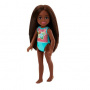 Barbie Chelsea Small Doll With Beach Swimsuit, Polka & Floral Print, Brunette Hair & Brown Eyes