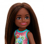 Barbie Chelsea Small Doll With Beach Swimsuit, Polka & Floral Print, Brunette Hair & Brown Eyes