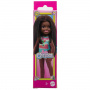 Barbie Chelsea Small Doll With Beach Swimsuit, Polka & Floral Print, Brunette Hair & Brown Eyes