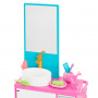 Barbie Toy Bathtime Playset With 19 Dollhouse Accessories Including Bathtub, Toilet, & Vanity