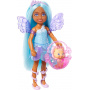 Barbie Chelsea Doll & Accessories Set, Small Fairy Doll with Blue Hair & Wings, Pet & 8 Themed Pieces, Including Flower Pet Bed