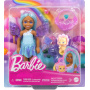 Barbie Chelsea Doll & Accessories Set, Small Fairy Doll with Blue Hair & Wings, Pet & 8 Themed Pieces, Including Flower Pet Bed