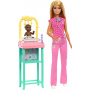 Barbie Baby Doctor Doll with Blonde Fashion Doll Wearing Pink Scrubs, 1 Baby Doll with Baby Accessories & Furniture