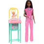 Barbie Baby Doctor Doll with AA Fashion Doll Wearing Pink Scrubs, 1 Baby Doll with Baby Accessories & Furniture