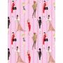 'Vintage Pinstripe' Wallpaper - 219 Barbie™ Pink