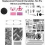 Barbie Replacement Parts Camping Van - CJT42 RV Pop Up Camper Vehicle Playset - Replacement Pretend Chandelier, Fire Pit, Mirrors and Pillows