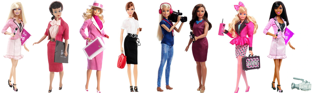 Muñecas Barbie periodistas, emprendedoras