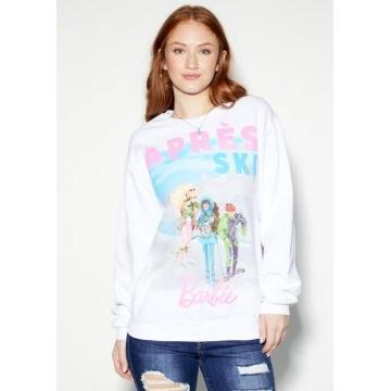 Barbie Apres Ski Graphic Crew Neck Sweatshirt