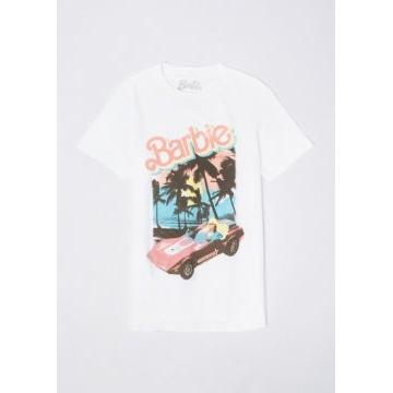 White Barbie Car Graphic Tee