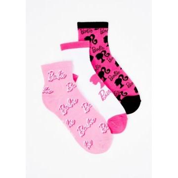 3-Pack Barbie Logo Ankle Crew Socks