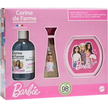 Corine de Farme - Barbie Child Gift Set - Eau de Toilette 30ml Floral & Fruity + 3 in 1 Foaming Gel, Hair & Bath - Natural Ingredients