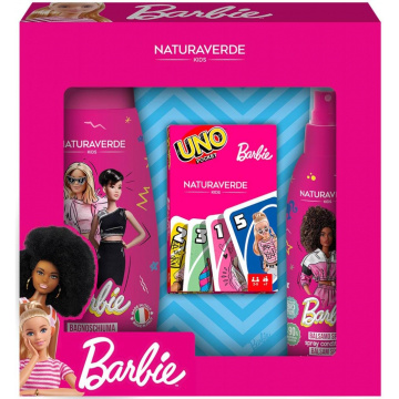 Naturaverde Cofanetto Barbie: shower gel 300 ml + balm spray 200 ml + UNO card game